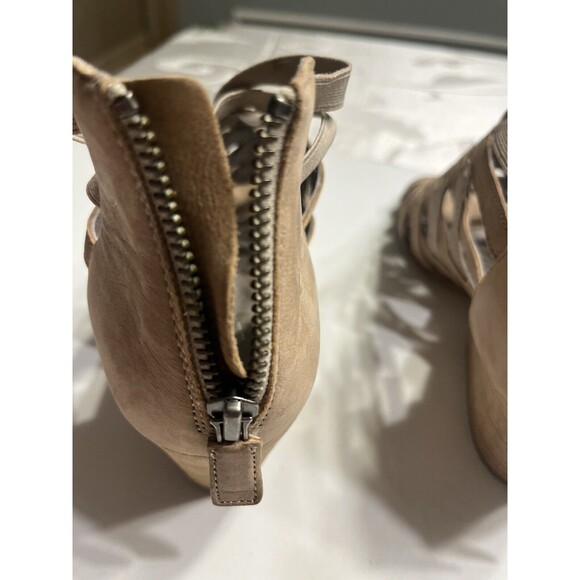 Eileen Fisher Oodle Cross Cross Strappy Tan Brown Block Heel Open Toe Sandals 9 - Picture 7 of 14